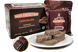 BDH High Energy Bar Chocolate Flavor 6840Calorie | 1.44kg/12bags Emergency Survival Food Ration Bar Compressed Biscuits MRE f