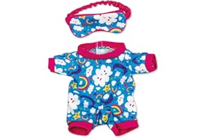 Casdon MINI Build-A-Bear Workshop Night Time Onesie Toy Clothes Pack. 4 Mix-and-Match Toy Outfits Includes Pajamas, Cute Hoodies, Summer Styles | For Kids Aged 3+. Suitable for 9” MINI Bears ONLY
