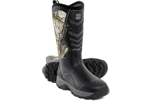 PW WOVENPAK WOVENPAK Rubber Boots for Men, Mens Boots Waterproof Insulated Hunting Boots with Steel Shank, Neoprene Rubber Work Mud Boots Outdoor All Season, Size 6-13