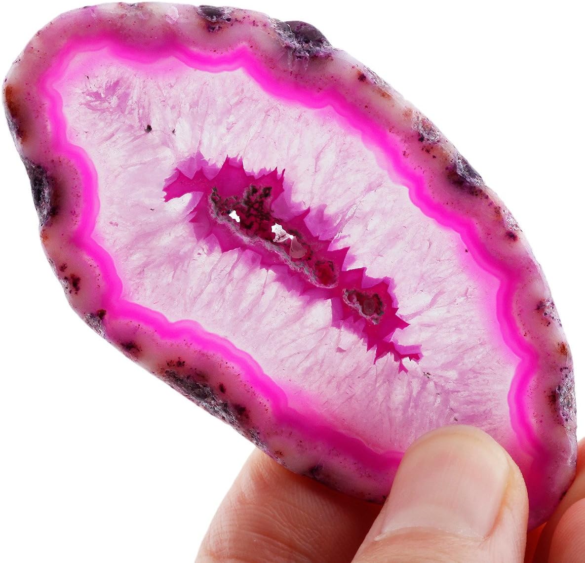 Shanxing Pink Agate Slices Geode Irregular Stone Healing Crystal for Jewelry Making Set of 10 - Image 3