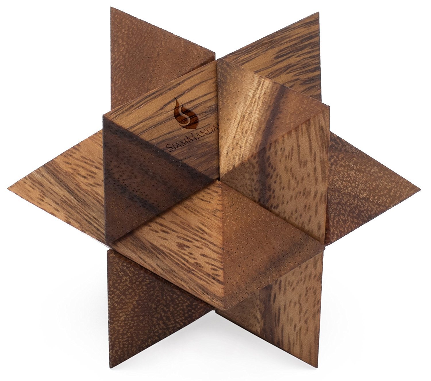 Shooting Star: Wooden Brain Teaser Puzzle by SiamMandalay. Genius STEM Skill Builder Interlocking Game. Educational Problem Solving Toy for Kids and Adults. Handmade Corporate Desk Accent for Office