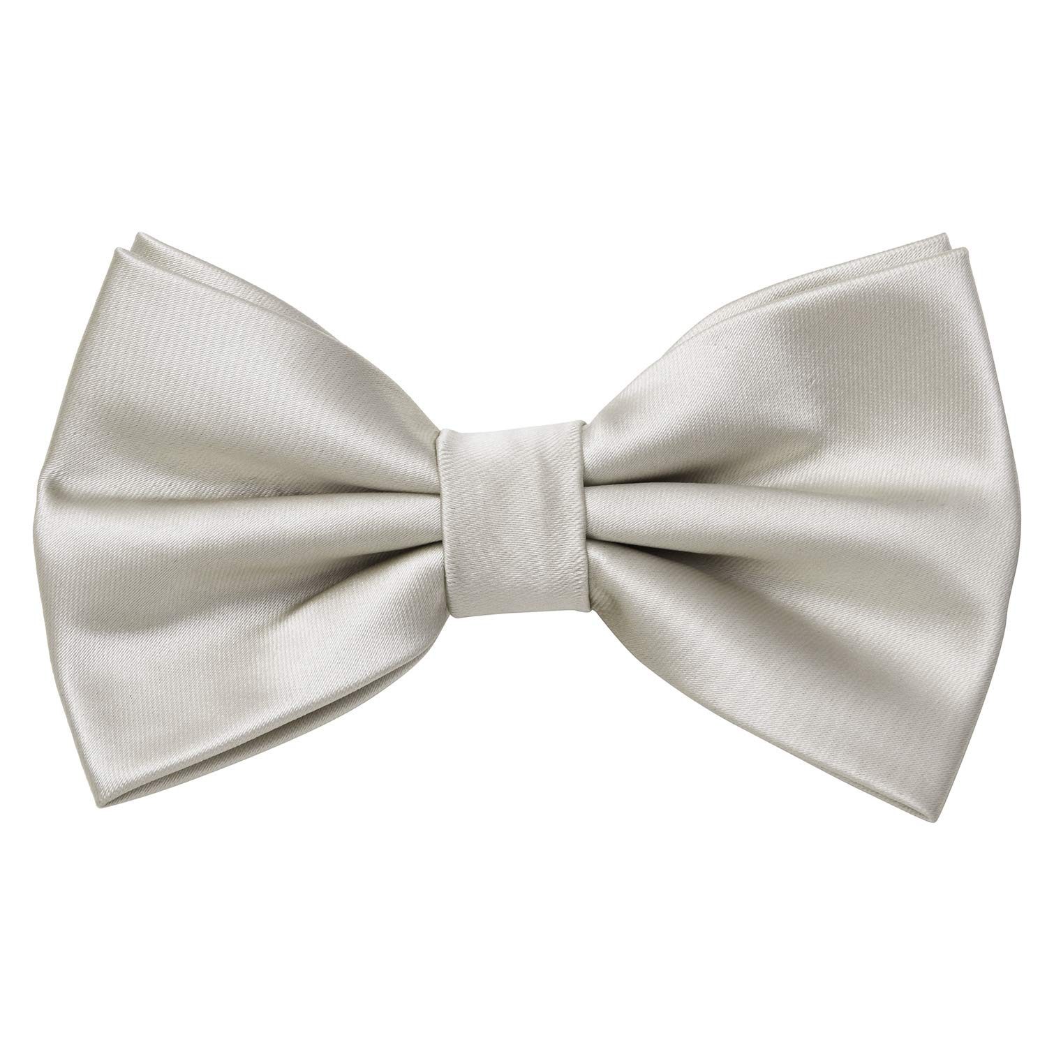 MASADA bow tie light-grey - men's accessory in silk-look, continuously adjustable, handmade with hook closure - 12 x 6 cm
