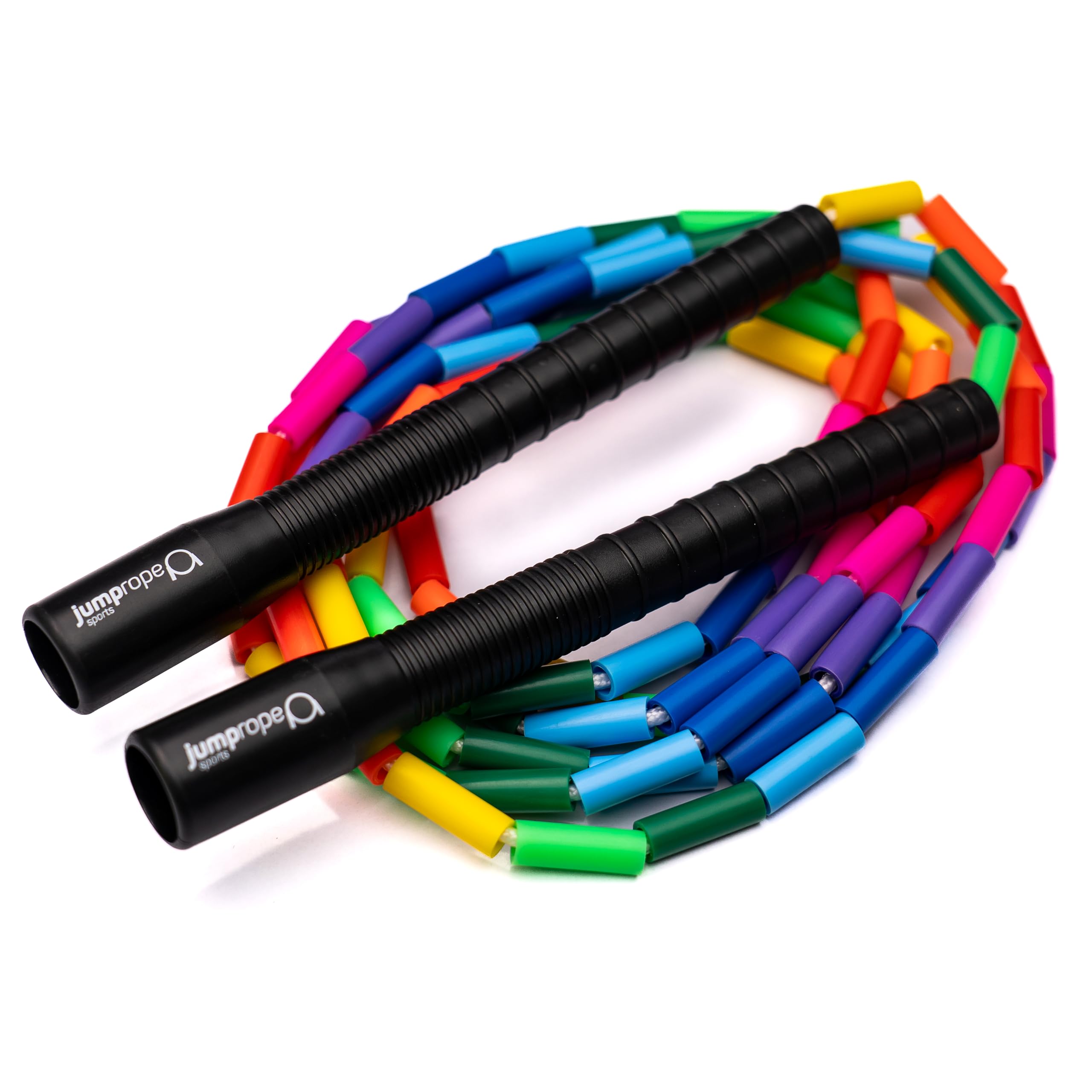 jump rope sports Skipping Rope - Beaded, Adjustable Length, Rainbow