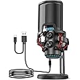 CMTECK USB Microphone for PC, Condenser Mic for Streaming, Podcasting, Video, Meeting, Gaming, Gain Control, Monitoring Headphone Jack, Anti-Vibration Shock Mount and Pop Filter (Posh Black)