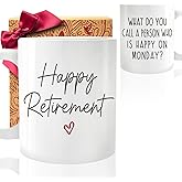 Funny Retirement Coffee Mug Gift for Women Men, Happy Retirement-What Do you Call A Person Who is Happy on Monday mug, Unique Retired Mugs Gifts for Coworkers Teacher Friends Mom Dad Nurse Boss-82