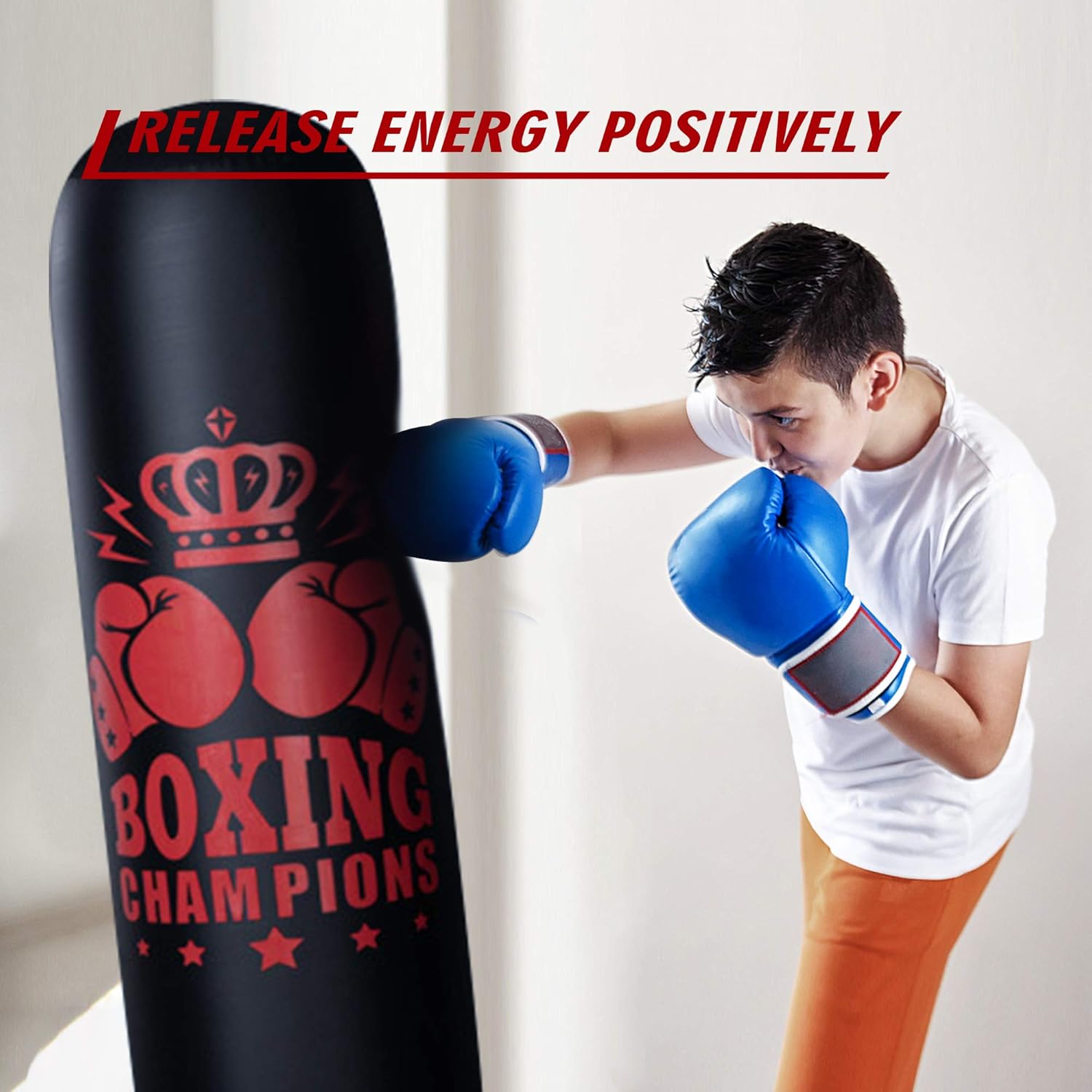 Inflatable Punching Bag for Kids, 67''Standing Boxing Bag Freestanding Toddler Boxing Column for Karate Kickboxing Taekwondo Training : Sports & Outdoors