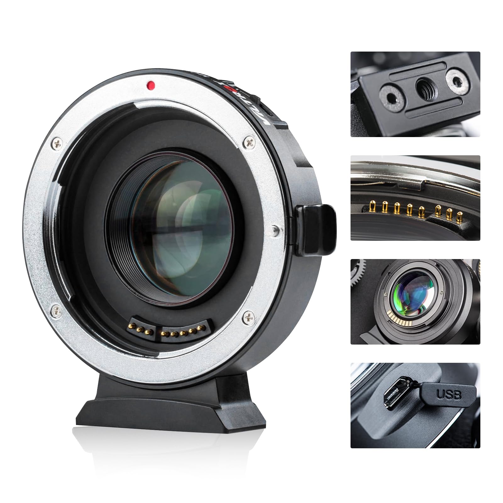 VILTROX EF-M2 II Adapter Autofocus 0.71x Speed Booster Lens Adapter for Canon EF Mount Lens to Micro 4/3 Mount Cameras GH4 GH5 GF6 GF1 GX1 GX7 E-M5 E-M10 E-M10II E-PL5