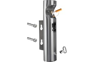 ELITRA HOME Wall Mounted Outdoor Cigarette Butt Receptacle (Silver)