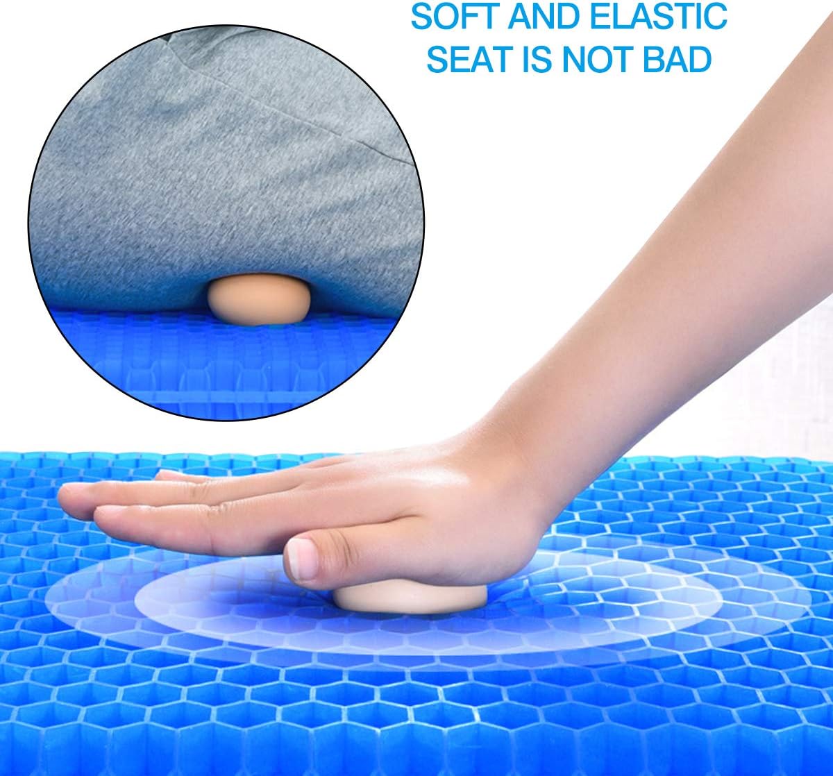 YSXHW Gel Seat Cushion Breathable with Non-Slip Cover for Pressure Relief, Double Layer Egg Gel Cushion for Pain Relief, Seat Cushion for The Car,Office,Wheelchair, Durable,Portable: Home & Kitchen