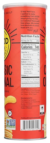 THE GOOD CRISP COMPANY, CHIPS STACKED ORIGINAL, 5.64 OUNCE