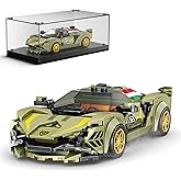 Mould King Speed Champion Super Car Building Sets with Display Case, Model Car Kits Sports Building Blocks, Cool Simulation Cockpit Race Kits for Adults Kids 8+(333 PCS)