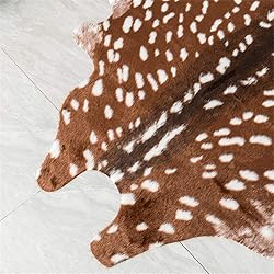 Faux Cowhide Area Rug, Sika Deer Print Hide Rug