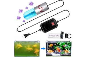 JAHEA Aquarium Clean Light，3 W mini &13W Submersible Light with UV Test Card,Aquarium Water Clean Green Clear Waterproof Clean Lamp for Pond,Swimming Pool,Indoor (3W MINI)