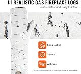 VEVOR 6 Piece White Birch Ceramic Gas Fireplace Logs Realistic Fire Pit view 5