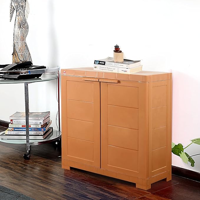 Cello Novelty Compact Plastic Cupboard with Shelf(Wood) Amazon.in