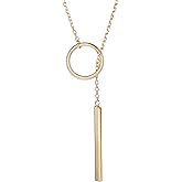 S.Leaf Gold Dainty Pendant Necklaces for Women Sterling Silver Gold Plated Layered Horizontal Vertical Bar Star Starburst Moon Cubic Zirconia Lariat Necklace for Women Trendy Gifts