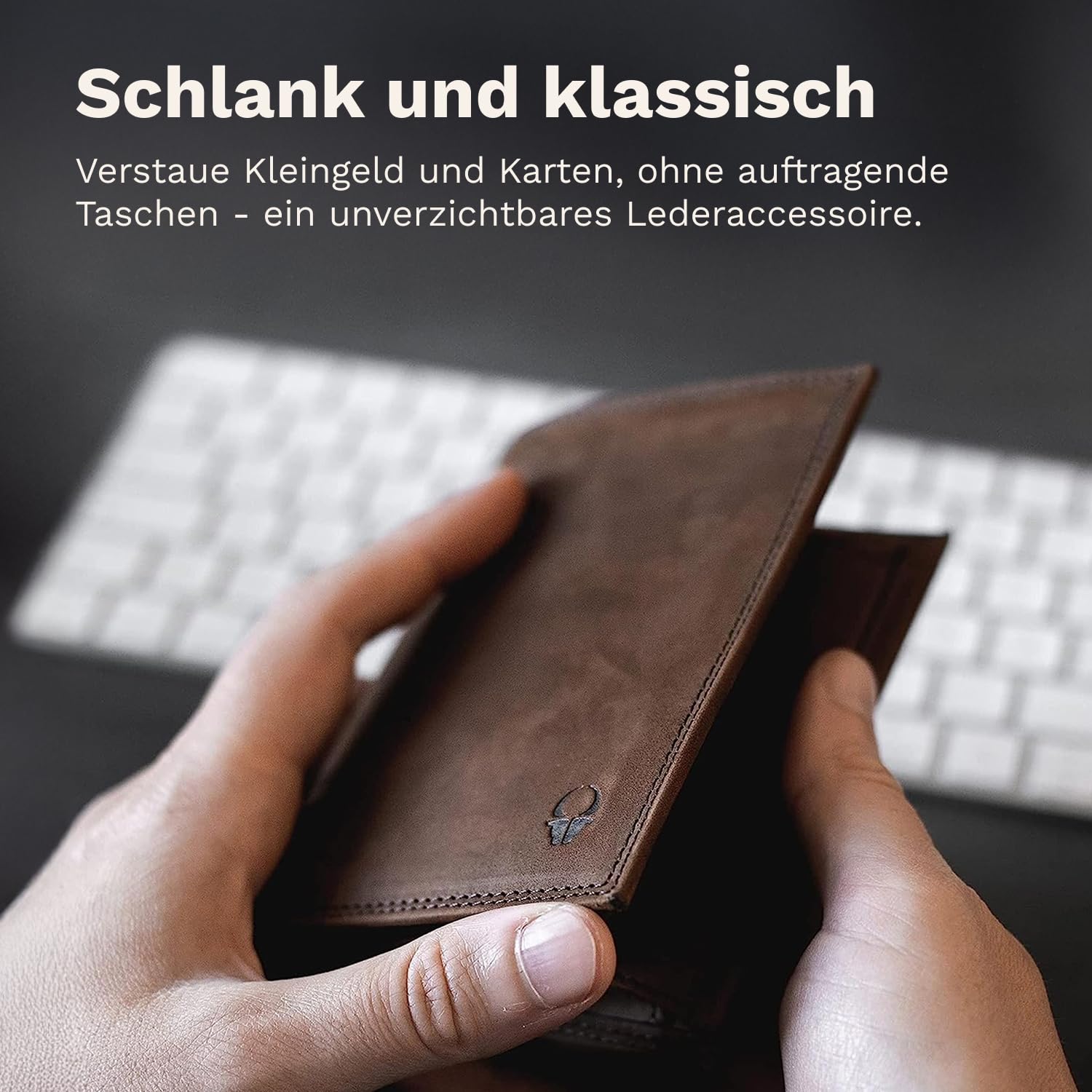 DONBOLSO Geldbeutel Herren - Große Geldbörse mit RFID-Schutz aus Leder - Portemonnaie mit Kartenetui Herren und Sichtfach für Ausweis und Kreditkarten - Vintage Braun 4