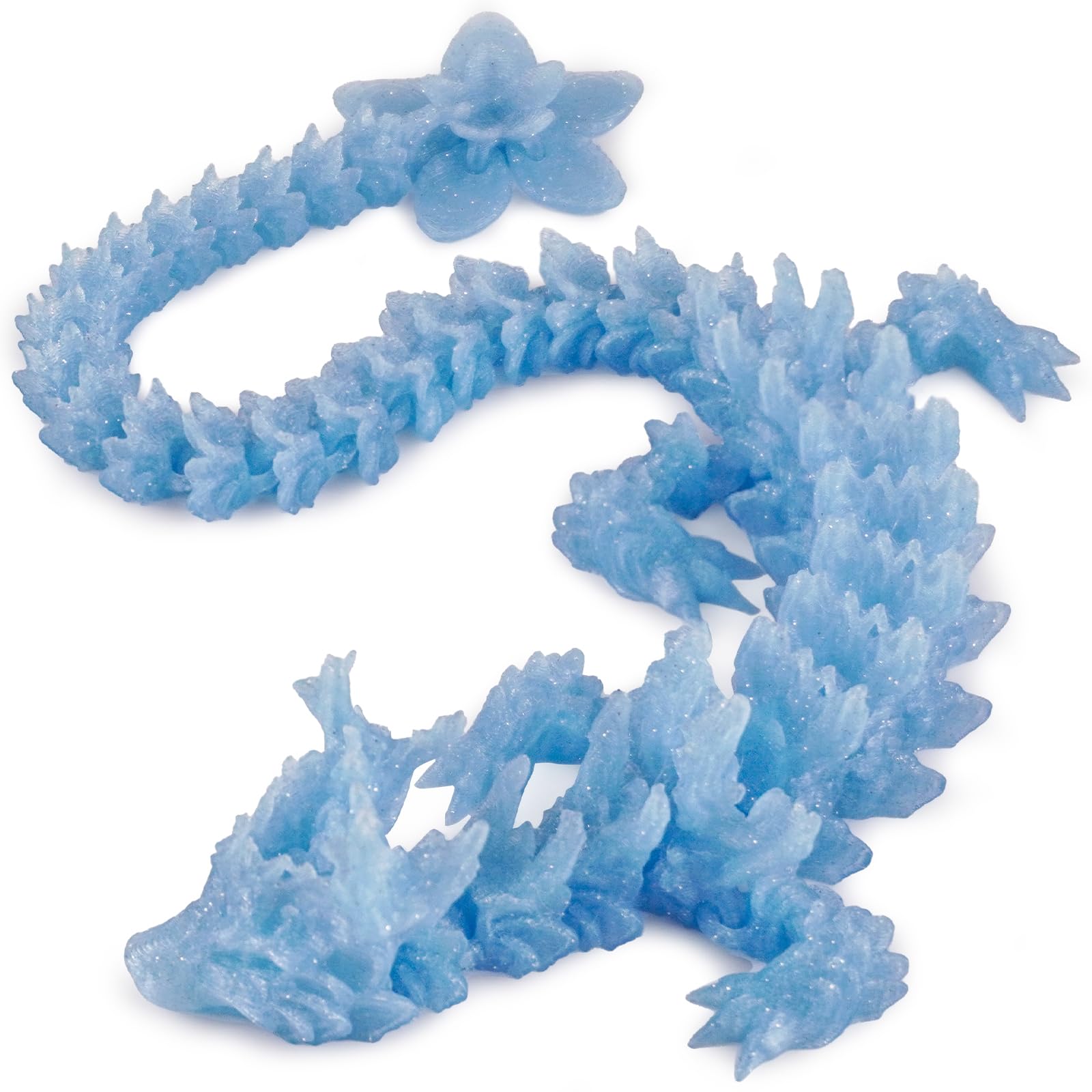 Outgoto 3D Printed Cherry Blossom Dragon – 11.8in Realistic Articulated Dragon Fidget Toy, Desk Décor and Collectible