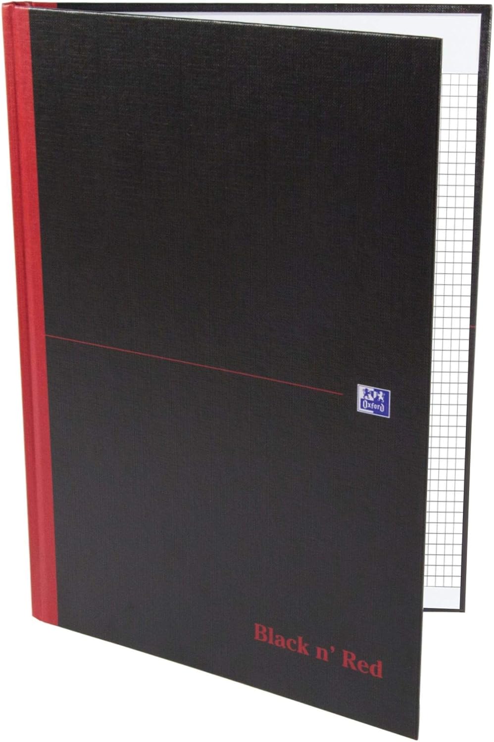 Oxford Black n' Red Hardback Notebook A4 Notebook, /m², Squared, Pack of 1 - Image 3