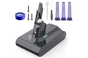 MORPILOT Battery Replacement for V7, 21.6V 8000mAh Li-ion Battery Compatible with SV11 V7 Motorhead V7 Animal V7 Extra V7 Mattress V7 Absolute V7 Trigger V7 Allergy Vacuum Cleaners, 2 Filters Included