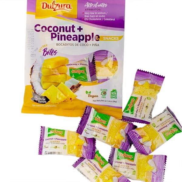 DULZURA BORINCANA TREATS – GRATED COCONUT INFUSED WITH PINEAPPLE FLAVORS – 3.4 OZ (PACK OF 1)
