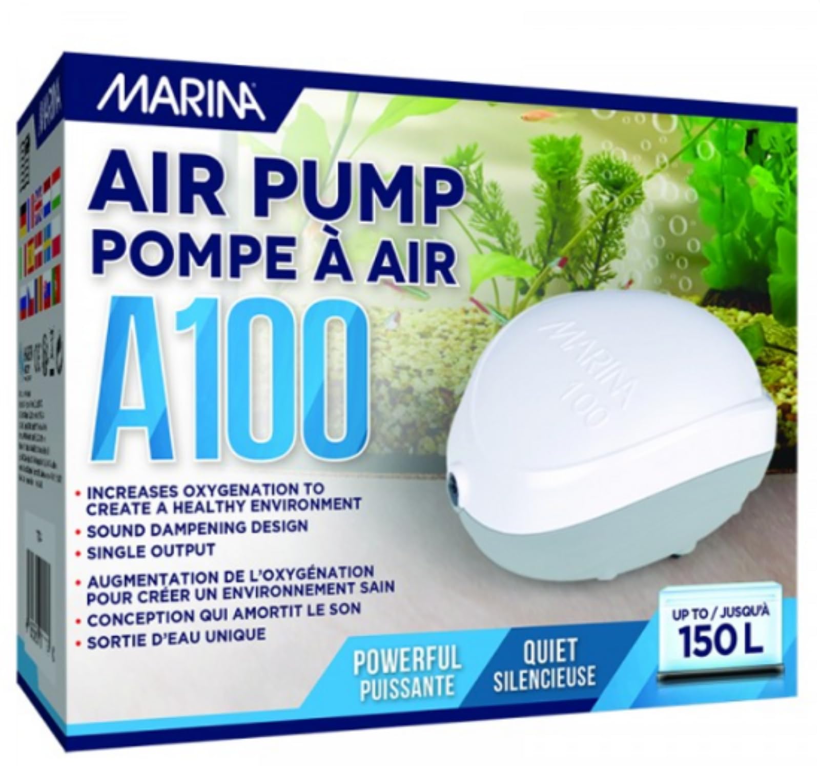 Marina 100 Air Pump for Aquariums,Black,150 Litre