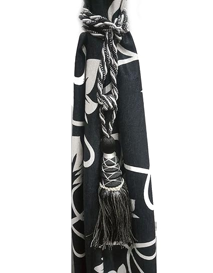 Kunal Enterprises Set Of 2 Beautiful Curtain Tie Backs (Tassels_Black)