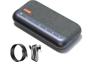 NUROUM A35 Conference Speaker and Microphone, AI-Powered Noise Cancelling, 32kHZ 13ft Voice Pickup, Daisy Chain for up to 20 People, Bluetooth/USB Speakerphone Compatible with Zoom/Teams/Google Meet