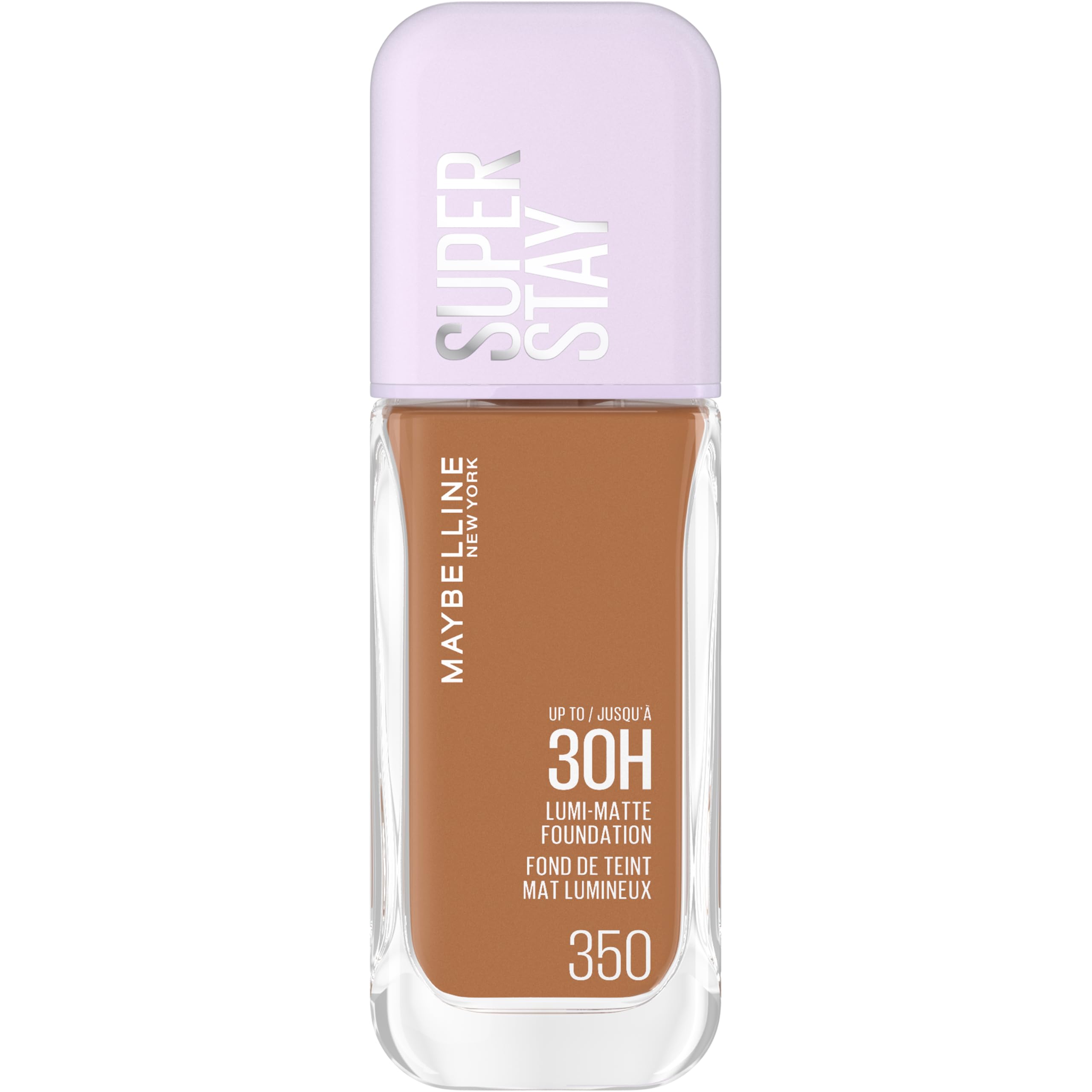 Maybelline New York Super Stay up to 30HR Lumi-Matte Foundation, Medium-Full Coverage, Vegan Formula*, Amino Acids, Niacinamide, Vitamin E, All Day Wear - Shade: 350