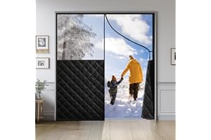 HOMEALEXA Magnetic Thermal Insulated Door Curtain for 72"x 80" Doors, Visible Door Cover for Heat Insulation, Magnetic Closure Thick Draft Blocker Blanket for Doorway to Keep Warm in Winter Cool in Summer