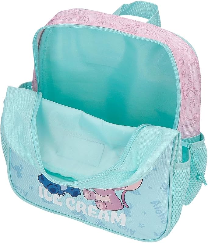 Joumma - Zaino asilo Disney Beach&Love, 23 x 25 x 10 cm, poliestere, 5,75 l, turchese e verde
