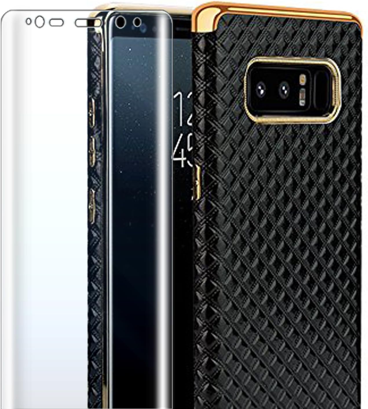 Galaxynote8 Cases Phone case for Samsung Galaxy Note 8 Cover Protective note8 gaxaly Luxury for Women Men Ultra Thin Black with Screen Protector Film