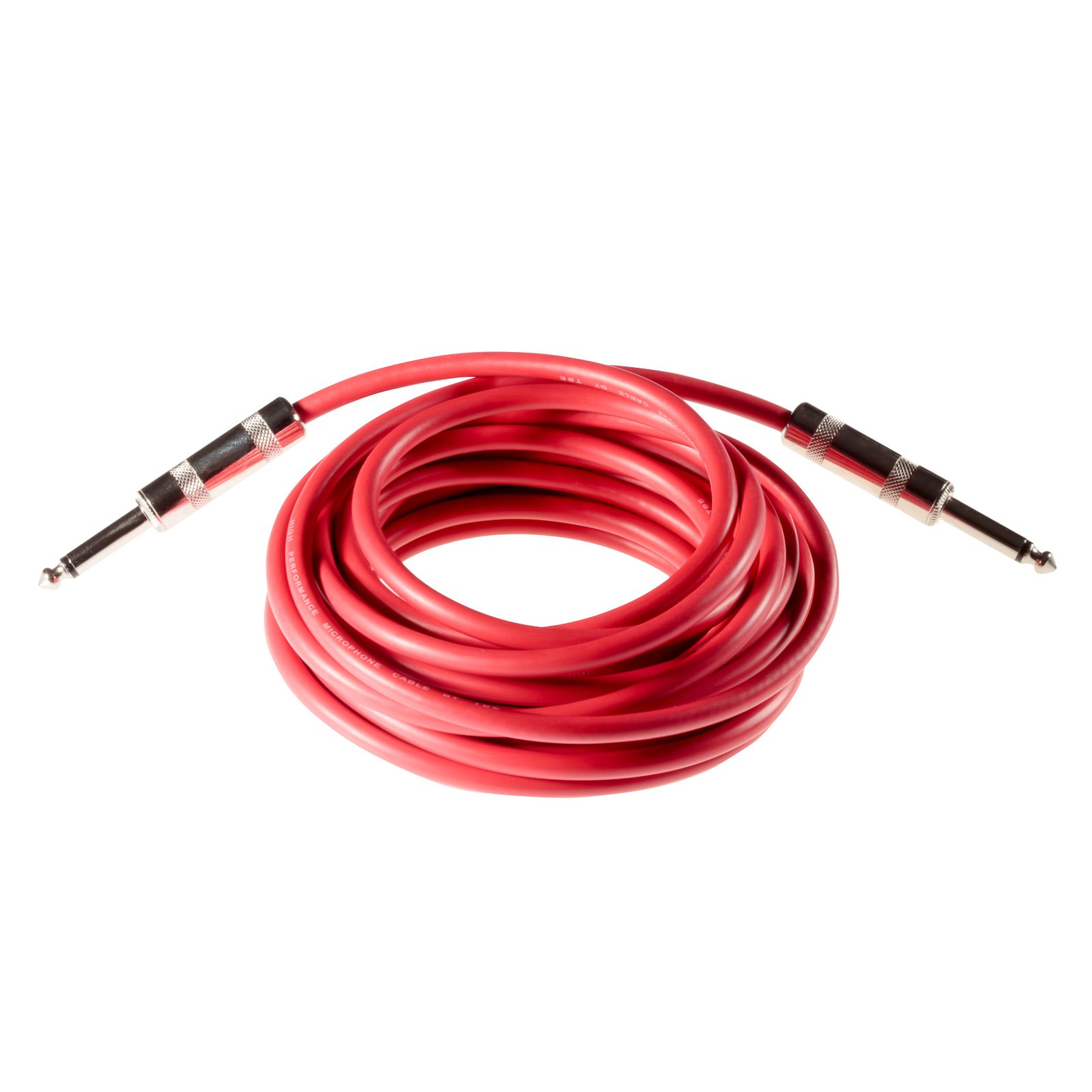 POPPSTAR 6m instrument cable (mono jack cable with 6.3mm plug), red