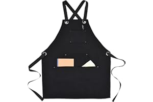 Nanxson Chef Apron Cross Back Work Apron with Tool Pockets Adjustable Shop Apron for Men Women CF3174