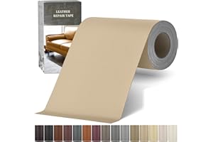 Yikda Self-Adhesive Leather Repair Patch, 4" x 63" Vinyl Leather Repair kit for Furniture, Leather Repair Tape for Car seat, Couch, Furniture Light Khaki
