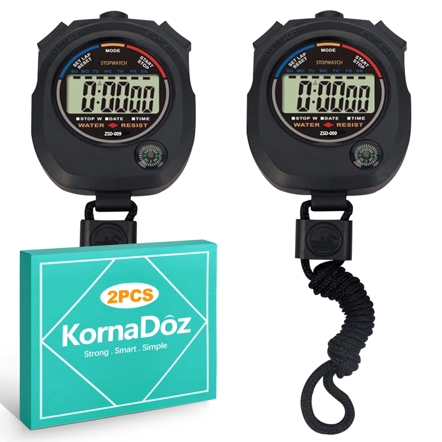 KornaDoz 2 Pack Digital Stopwatch Timer: Large