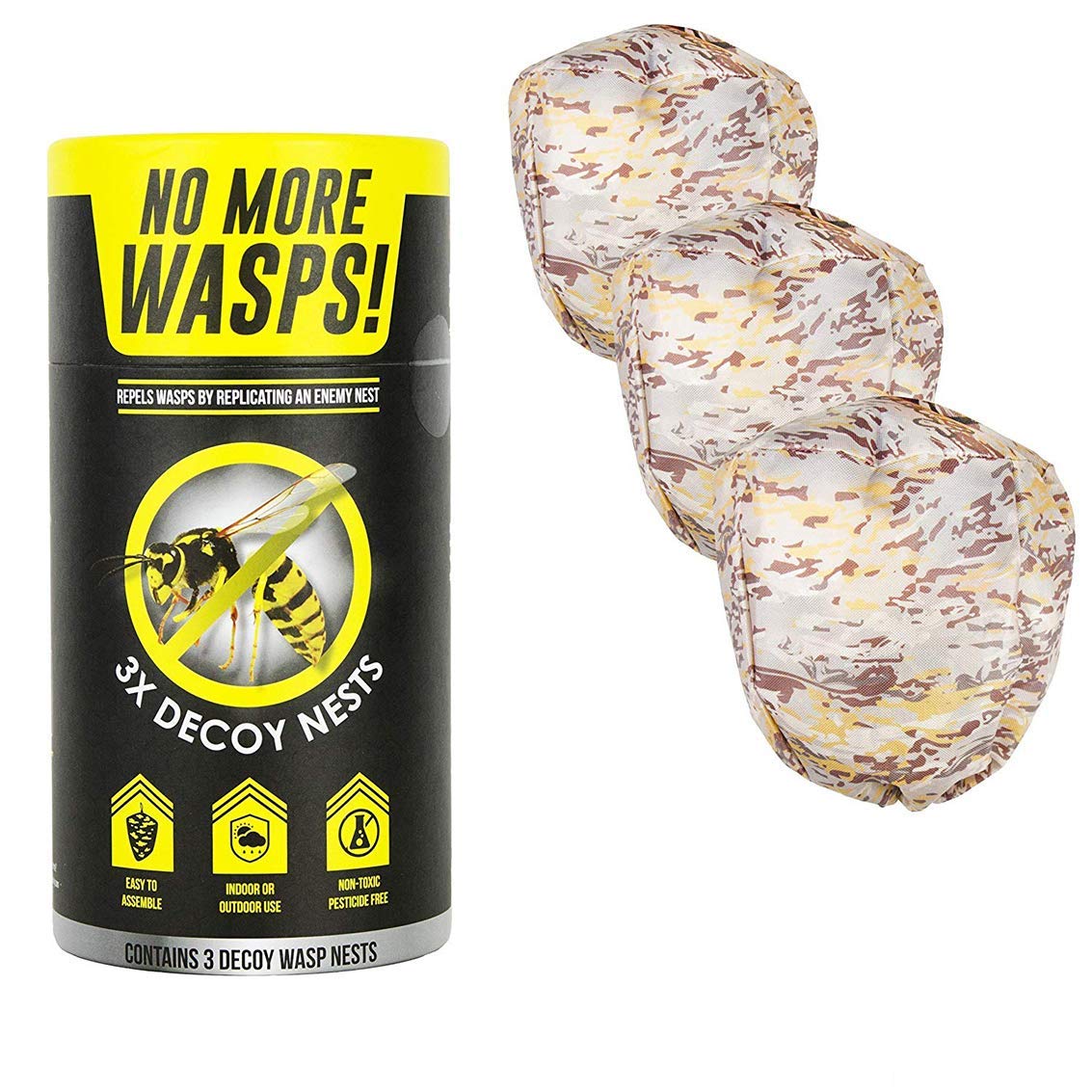 Luigi's World's Repel Fake (3 Pack of Decoy Wasp Nests), Brown, Beige