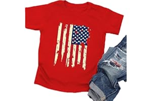 LAZYCHILD American Flag Shirt Toddler Boys Girls Patriotic T-Shirt USA Flag Graphic Tshirts 4th of July Tee Tops