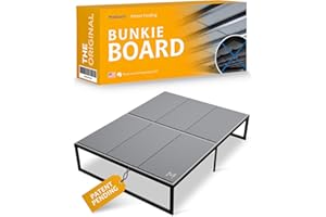 Meliusly Heavy Duty 10mm Bunkie Board Queen Size (60x80'') Patent Pending Low Profile Bed Board Design - Breathable, Noise Minimizing, Moisture Resistant Bunkieboards, Low Profile Bed Support
