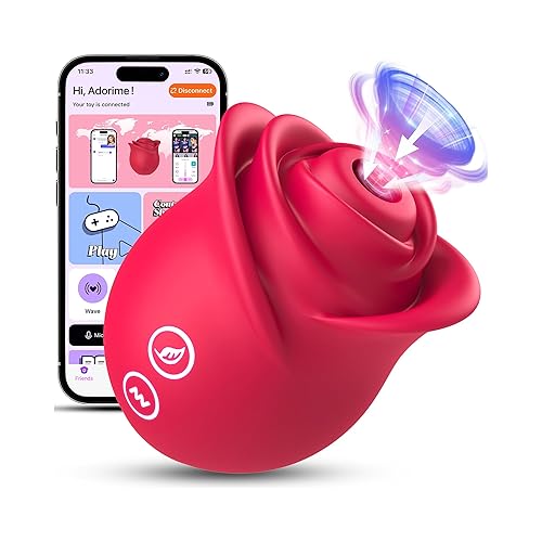 Rose Sex Toy Sucking Vibrator - Rose Toy Adult Toys Clit Sucker Rose Vibrators Women Sex Toys with 10 Sucking Modes, App Control Vibrators Clitoral Stimulator, Adult Sex Toys & Games for Women Couples