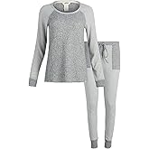 Lucky Brand Women's Pajama Set - 2 Piece Ribbed Hacci Long Sleeve and Joggers Sleepwear