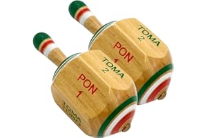 CASA DE QUETA Toma Todo Mexican Game 3 Inch (2-Pack) - Pirinola Mexicana Spinning Top Game - Premium Mexican Toys, Artesania Mexicana De Primera Calidad