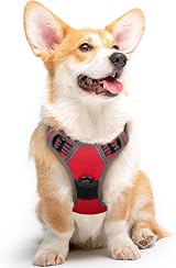 Eagloo Dog Harness Medium No Pull Front Back Clips Adjustable Reflective Red M