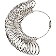 Meowoo Metal Ring Sizer Measuring Tool with Magnifier, Metal Ring Guage for Ring Measurer and Ring Sizer Clear and Intuitive Reading. Plastic Ring Sizer with Lens, 1-17