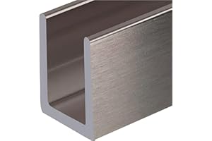 Brixwell SDCD38BN-CCP36 Brushed Nickel 3/8" Fixed Panel Shower Door Deep U-Channel - 36" Length