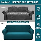 Granbest Premium Water-Repellent 4 Seater Sofa Slipcover Blackish Green view 5