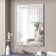 GOAND Decorative Wall Mirror 36"x24" Rectangle Silver Modern Mirror Frameless Vanity Mirror for Bathroom Bedroom Living Room Dining Room