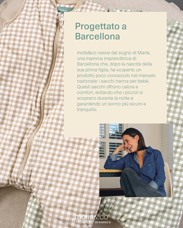 Molis&co - Sacco e Nanna con piedini - Ultra-fresco e leggero - 100% cotone (Oeko-TEX 100) - Summer Sea (3-6 mesi)