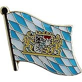 Bavaria (Lion) Flag Die-struck Metal German Bundeslaender Lapel Pin with Butterfly Clasp Closure