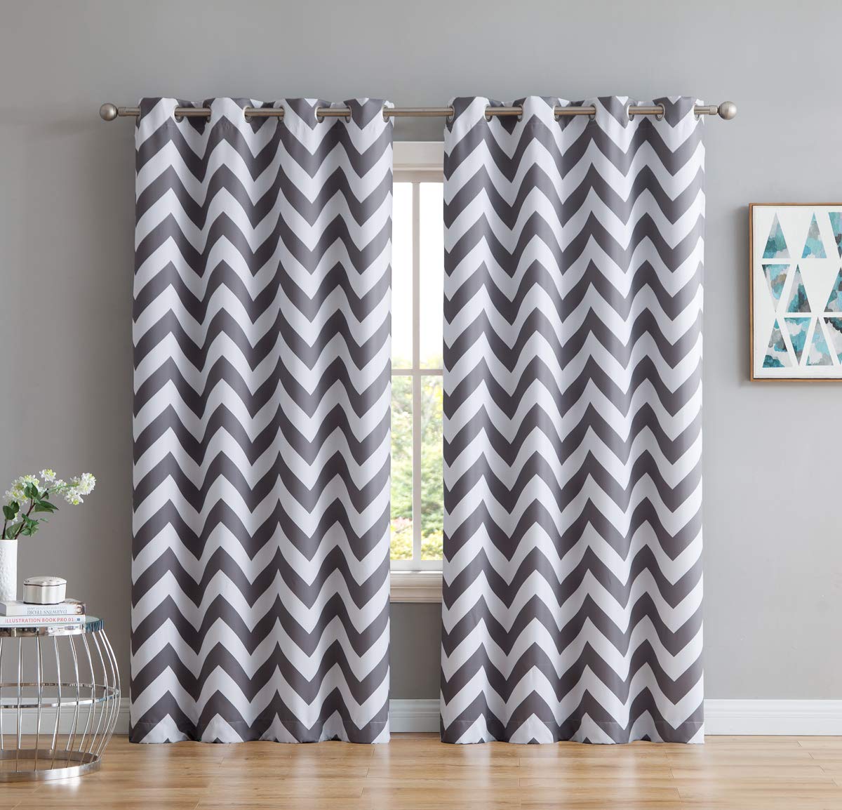 Best curtains for living room geometric pair -sheer